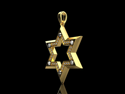 Star of david pendant light version model 981 3D Print Model