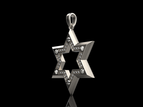 Star of david pendant light version model 981 Modèles 3D en vedette