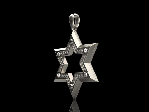 Star of david pendant light version model 981 3D Print Model