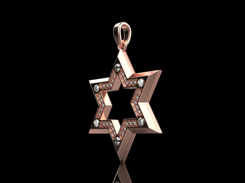 Star of david pendant light version model 981 3D Print Model