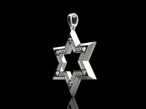 Star of david pendant light version model 981 3D Print Model