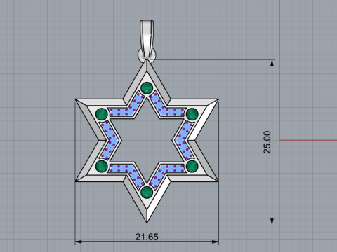 Star of david pendant model 980 Modèles 3D en vedette