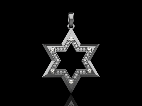 Star of david pendant model 980 Modèles 3D en vedette