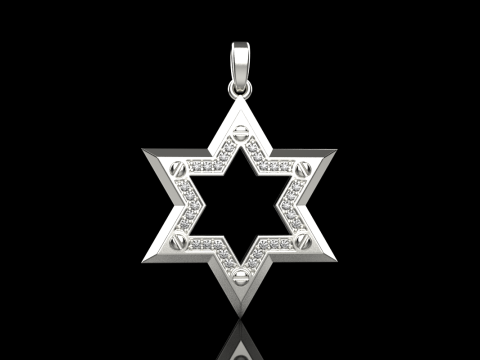 Star of david pendant model 980 Modèles 3D en vedette