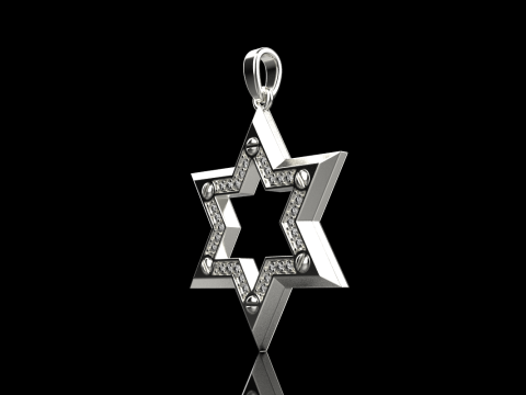 Star of david pendant model 980 Modèles 3D en vedette