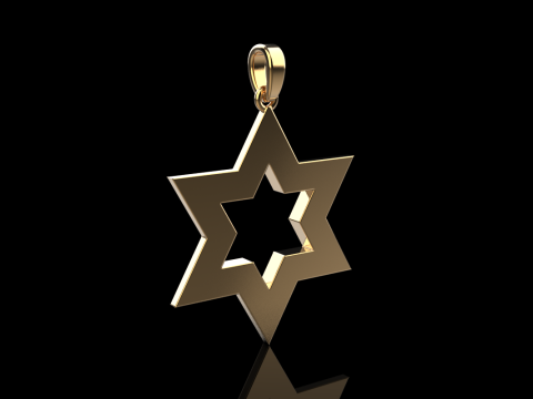 Star of david pendant model 980 Modèles 3D en vedette