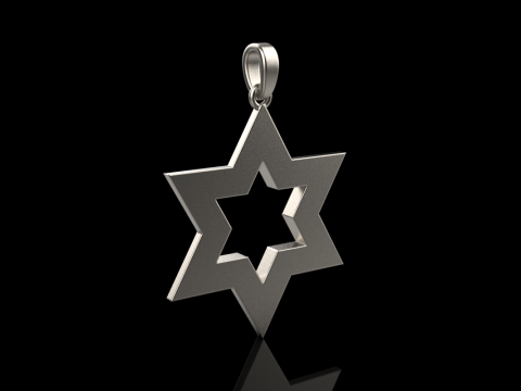 Star of david pendant model 980 Modèles 3D en vedette