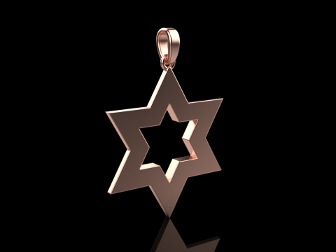 Star of david pendant model 980 Modèles 3D en vedette