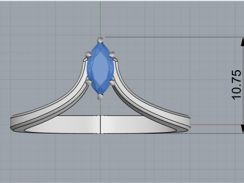 Marquise ring model 970 3D Print Model