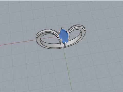 Marquise ring model 970 3D Print Model