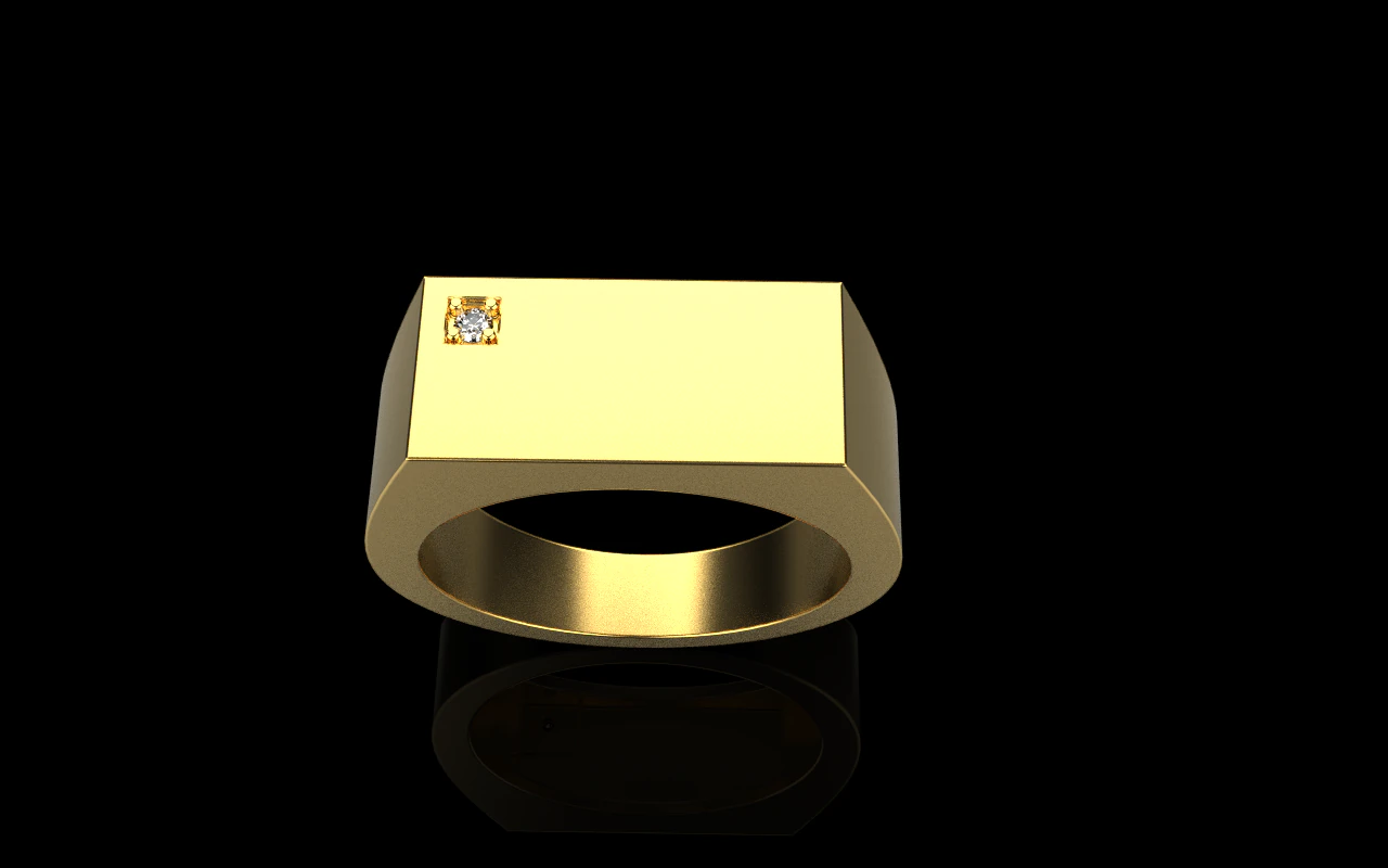 Signet ring with gem model 971 3D Print Model .c4d .max .obj .3ds .fbx .stl .blend 