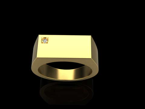 Signet ring with gem model 971 3D Baskı Modeli
