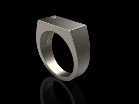Signet ring with gem model 971 3D Print Model