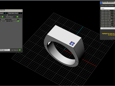 Signet ring with gem model 971 3D Print Model