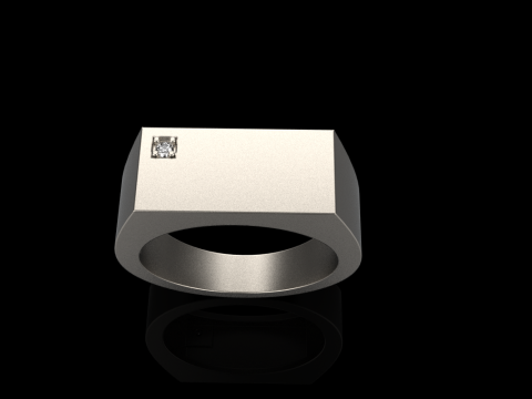 Signet ring with gem model 971 3D Принт Модель