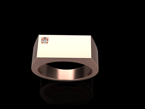 Signet ring with gem model 971 3D Принт Модель