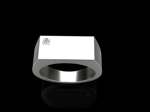 Signet ring with gem model 971 3D Принт Модель