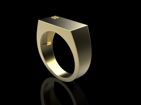 Signet ring with gem model 971 3D Принт Модель