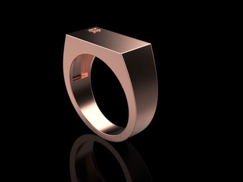 Signet ring with gem model 971 3D Принт Модель