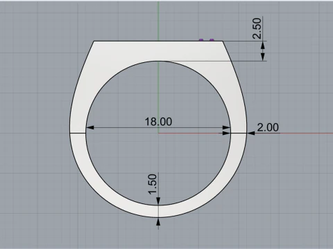 Signet ring with gem model 971 3D Print Model