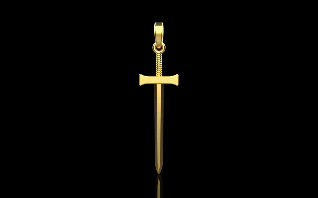 Sword pendant model 973 3D Print Model .c4d .max .obj .3ds .fbx .stl .blend 