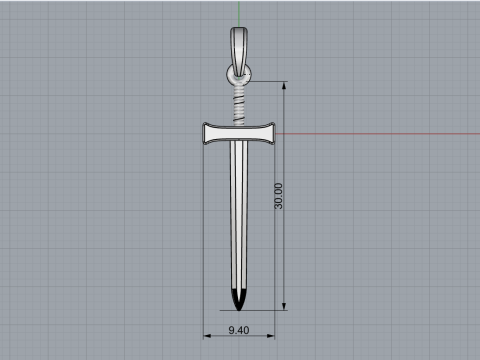 Sword pendant model 973 3D Принт Модель
