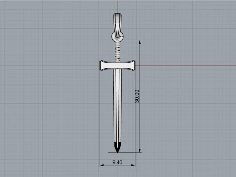 Sword pendant model 973 3D Print Model