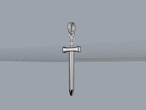 Sword pendant model 973 3D Print Model