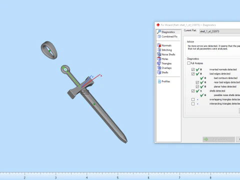 Sword pendant model 973 3D Print Model