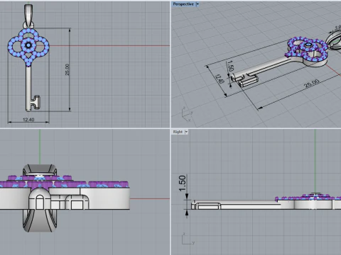 Key pendant model 974 3D Print Model