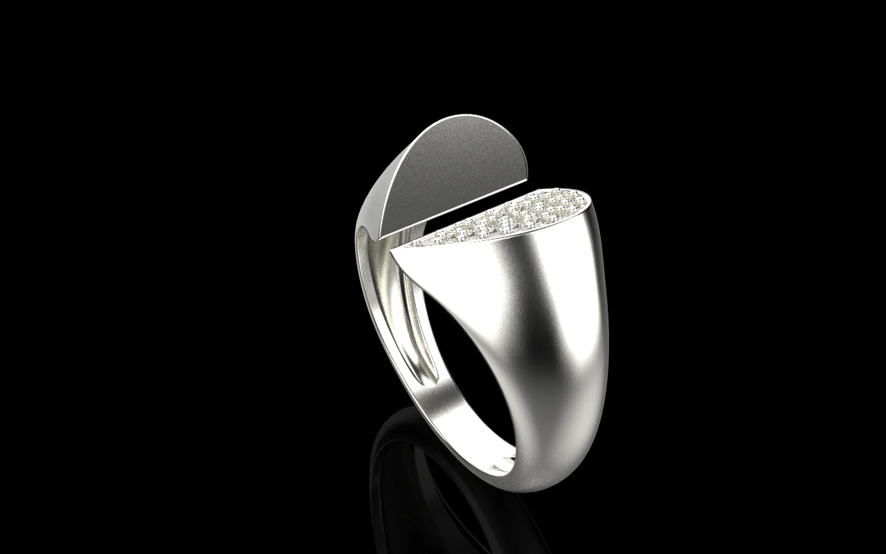 Heart signet ring model 976 3D Print Model .c4d .max .obj .3ds .fbx .stl .blend