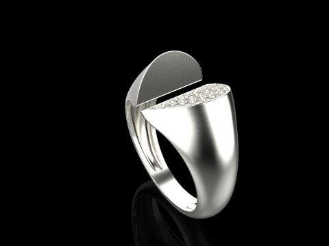 Heart signet ring model 976 3D Принт Модель