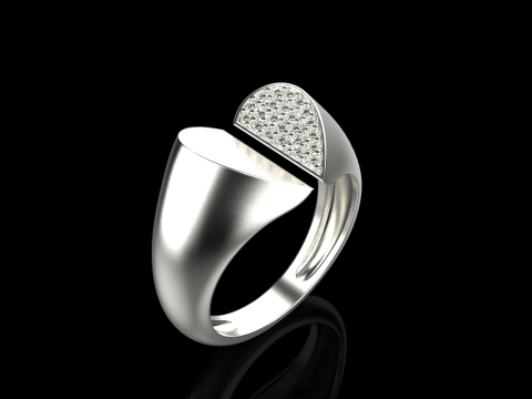 Heart signet ring model 976 Modèles 3D en vedette
