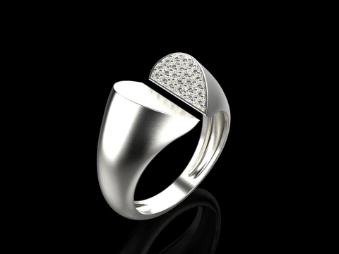 Heart signet ring model 976 3D Print Model