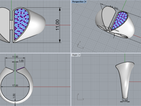 Heart signet ring model 976 Modèles 3D en vedette