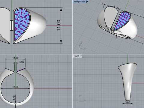 Heart signet ring model 976 3D Print Model