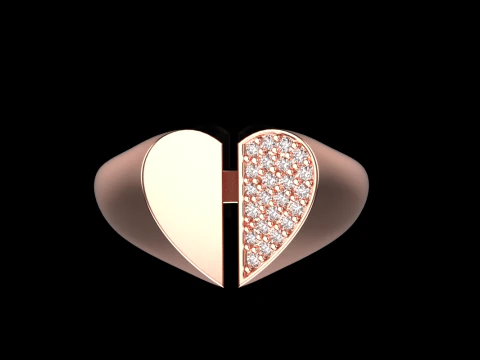 Heart signet ring model 976 3D Print Model
