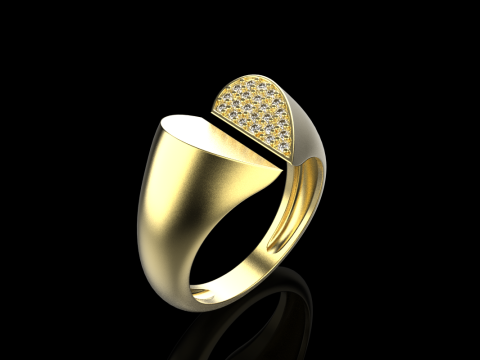 Heart signet ring model 976 Modèles 3D en vedette