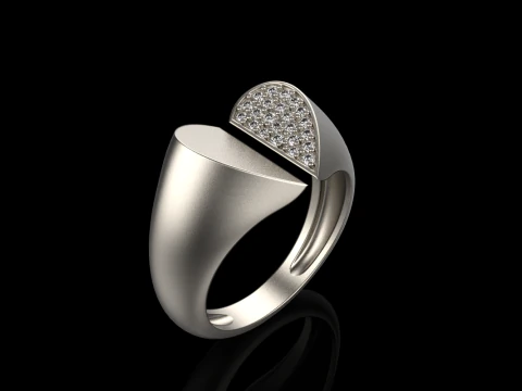 Heart signet ring model 976 3D Print Model