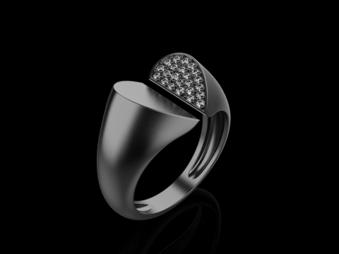 Heart signet ring model 976 Modèles 3D en vedette