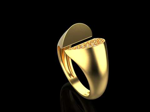 Heart signet ring model 976 Modèles 3D en vedette
