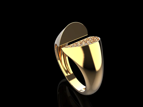 Heart signet ring model 976 3D Print Model