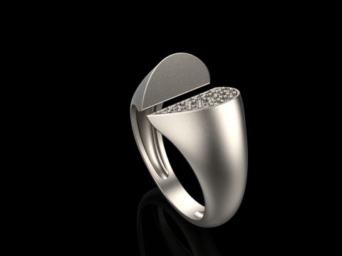 Heart signet ring model 976 Modèles 3D en vedette