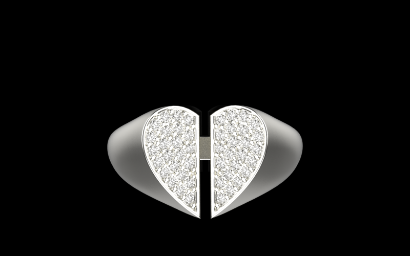 Signet heart ring model 977 3Dプリントモデル .c4d .max .obj .3ds .fbx .stl .blend