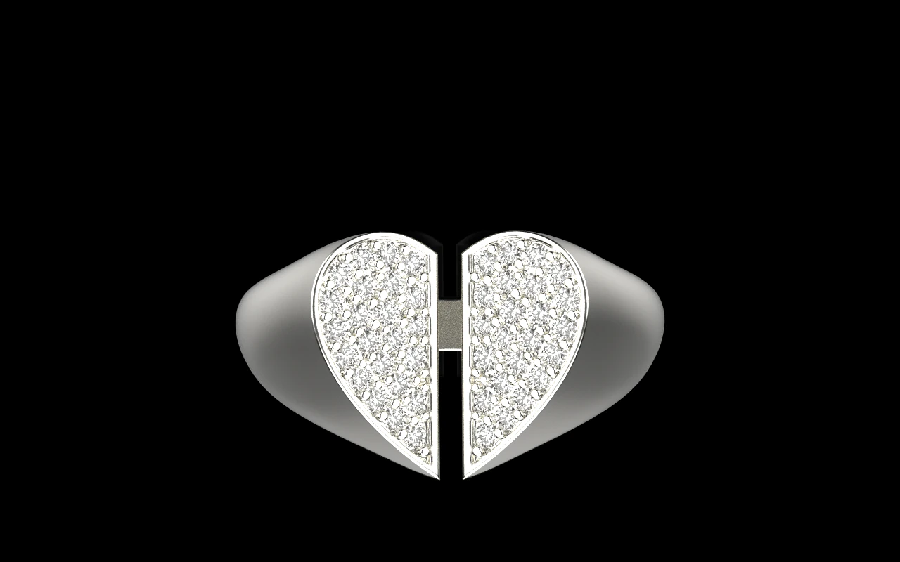 Signet heart ring model 977 3D Print Model .c4d .max .obj .3ds .fbx .stl .blend 