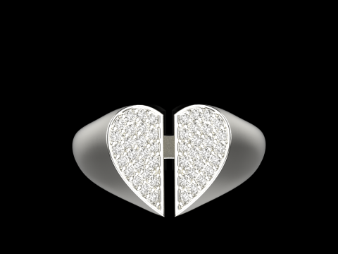 Signet heart ring model 977 3D Baskı Modeli