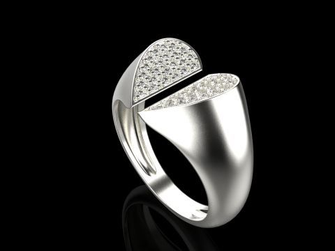 Signet heart ring model 977 3Dプリントモデル