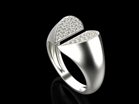 Signet heart ring model 977 3D Print Model