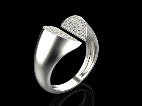 Signet heart ring model 977 3Dプリントモデル