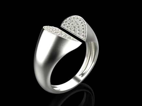 Signet heart ring model 977 3D Print Model